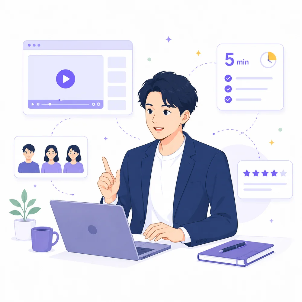 講座動画に5分ノートを添えて受講者の理解度を高めるオンライン講座運営者